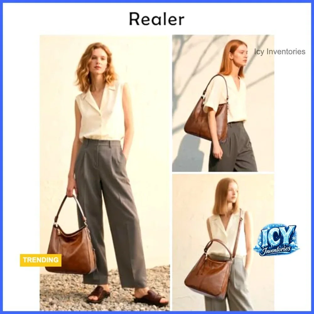 Faux Leather Hobo Crossbody Bag Large Capacity Shoulder Purse